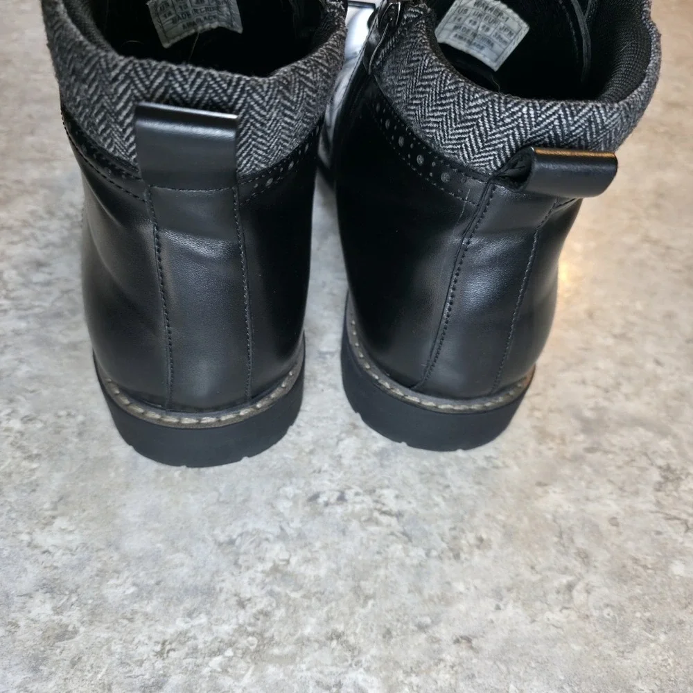 Bruno Marc Side Zip Black Faux Leather Dress Chukka Boots Mens Size 14 Gentleman
